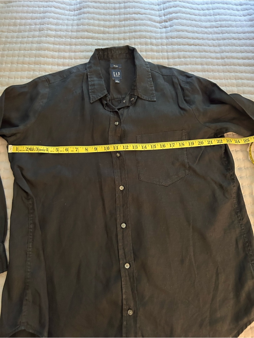 Women's GAP Black Long Sleeved Linen Shirt Size Large - Picture 5 of 7